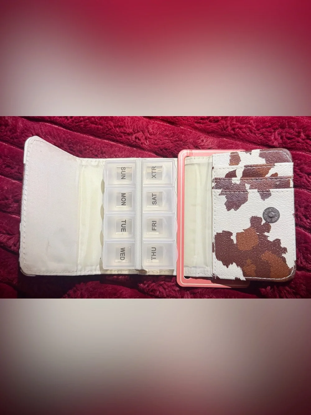 Miamica Brown & Cream Cowhide Pattern Pill Case